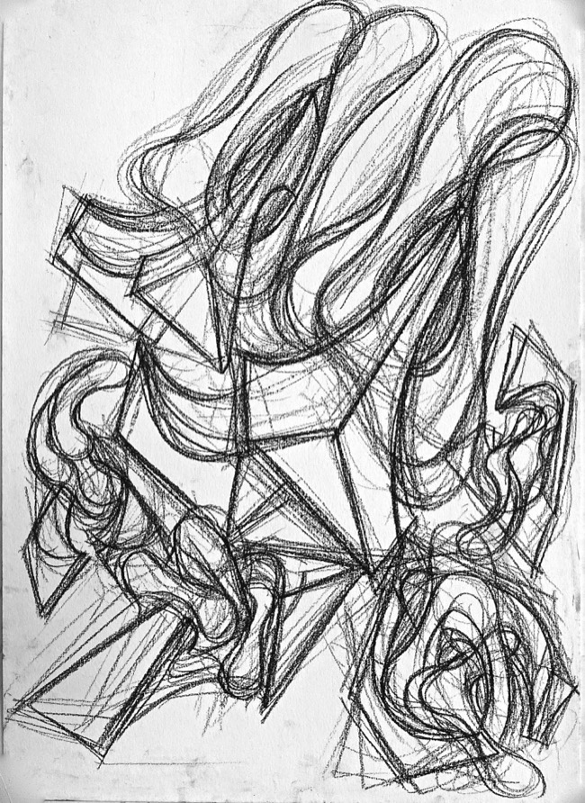 Disegno a carboncino su carta